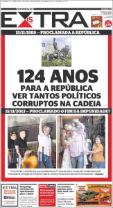 Portada del periódico "Extra".