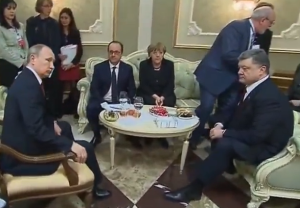 Putin, Hollande, Merkel y Poroshenko.