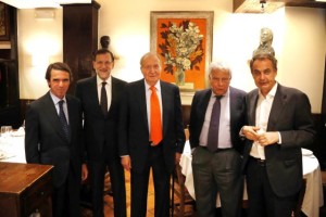 Aznar, Rajoy, Juan Carlos, González y Zapatero.